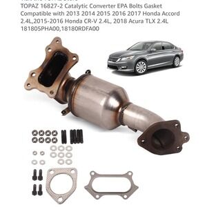 Catalytic Converter EPA Bolts Gasket for Honda Accord CRV Acura TLX 2.4L